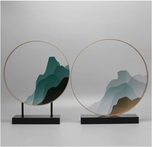 Vista 7 de chinese feng shui statue sculpture New Chinese Creative Iron Art Acrylic Decoration Model Room Hotel Club House Villa Living Room Desktop Art