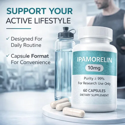 Vista 3 de Péptido de investigación IPAMORELIN, 10 MG, pureza del 99% - 60 ct