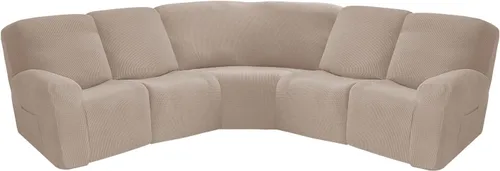 Vista 11 de MIFXIN Funda para sofá reclinable esquinero de 5 asientos, fundas elásticas de punto jacquard elástico de 7 piezas para sofá reclinable