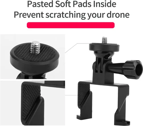 Vista 5 de Avata FPV Adaptador Mount Bundle para DJI Avata Drone Action 2 para Insta360 Go 1 Go 2 Cámaras de Acción Accesorios Soporte Extendido Soporte