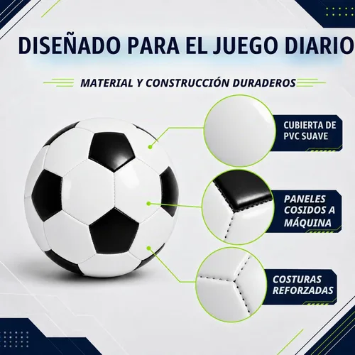 Vista 4 de Soccer Balls Size 5 Size 4 Size 3 Size 2 with Pumps, Bulk Pack of 1, 2 or 6 1 paquete blanco negro