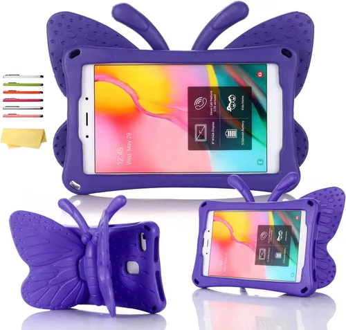 Vista 24 de Funda para tablet Kindle Fire 7 para niños (12.ª generación, versión 2022) con mango de pie de apoyo de forraje resistente, espuma EVA suave, a