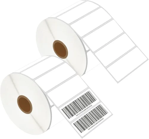 Vista 11 de USUPERINK 2 rollos (1300 etiquetas/rollo) de etiquetas de papel térmico directo de 2 x 1 pulgada, núcleo de 1 pulgada, código de barras en blanco