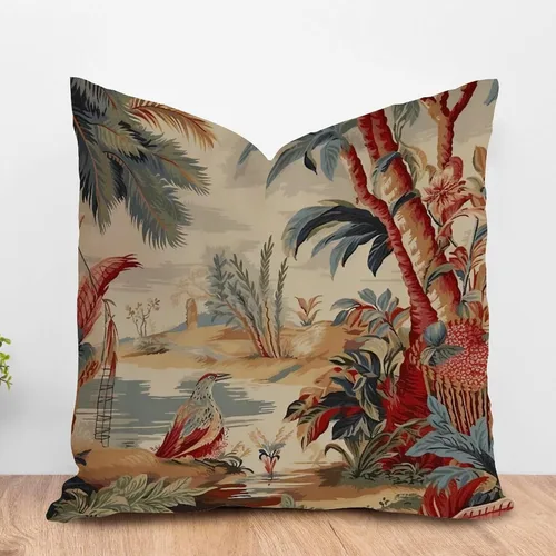 Vista 8 de ArogGeld Funda de cojín para sofá de granja con diseño de pájaro chinoiserie amarillo y gris, peonía, pavo real, decoración del hogar, funda