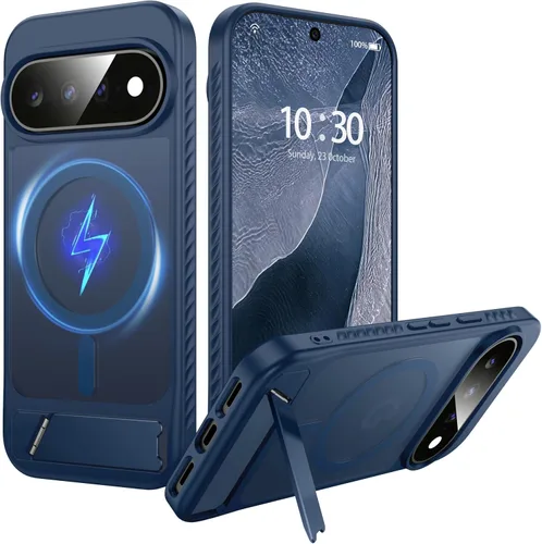 Vista 41 de Funda Magnética NO.1 para Google Pixel 7a Case [Compatible con MagSafe][Anti-Huellas][Ajuste Delgado][Resistente a Golpes Militar] Cubierta de Negro