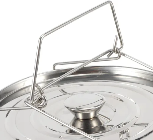 Vista 3 de Juego de ollas apilables de acero inoxidable de 3 niveles, cesta de alimentos con mango plegable, accesorios de olla a presión para cocinar, incluye