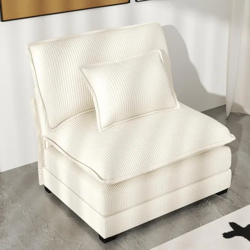 Vista 35 de Real Relax 145'' Sofá seccional modular, sofá convertible de 4 plazas con chenilla, 8 almohadas y 2 reposabrazos para sala de estar, oficina
