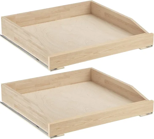 Vista 19 de ROOMTEC Organizador de gabinete extraíble con cierre suave, 13-1/2 pulgadas de ancho x 21 pulgadas de profundidad, cajón extraíble para armarios