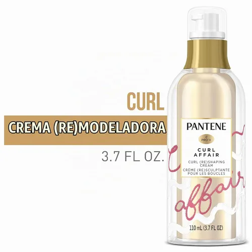 Vista 3 de Pantene Crema moldeadora de rizos sin sulfato (Re) con grosella negra, 3.7 onzas, 2.904 onzas líquidas