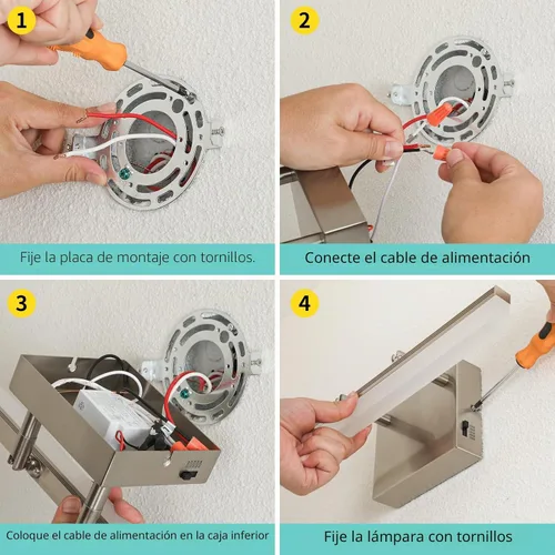 Vista 9 de Luz de tocador de níquel cepillado, barra de luz LED regulable de 15.7 pulgadas con 5 CCT, ángulo ajustable, iluminación de pared moderna para baño