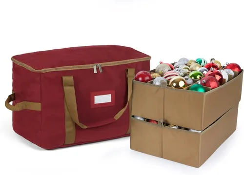 Vista 105 de Covermates Keepsakes Bolsa de almacenamiento ajustable para adornos, con asas de transporte, protección acolchada, ruedas dobles, almacenamiento