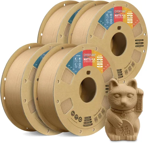 Vista 64 de OVERTURE Matte PLA Filament 1.75mm 1kg for FDM 3D Printer (Baby Pink)