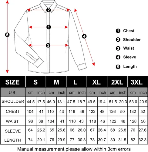 Vista 3 de DiBanGu Camisa casual de manga larga con botones para hombre, camisa de vestir de ajuste regular