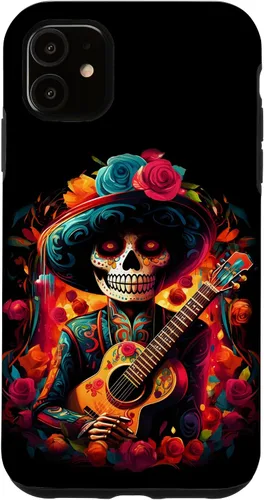 Vista 8 de iPhone 16 Sugar Skull Day of the DEAD Dia de Los Muertos Mariachi Case