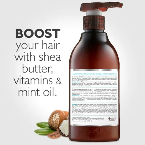 Vista 2 de Saryna Key Champú anti-escéptico - Tratamiento fortalecedor para la fuerza del cabello fino y fino - Champú natural con aceite de karité y aceite