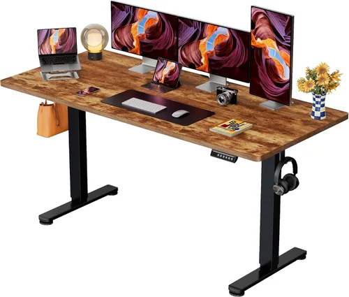Vista 52 de ErGear - Escritorio eléctrico de pie de altura ajustable, escritorio para estar sentado o de pie de 31.5 x 18.9 pulgadas, escritorio de computadora