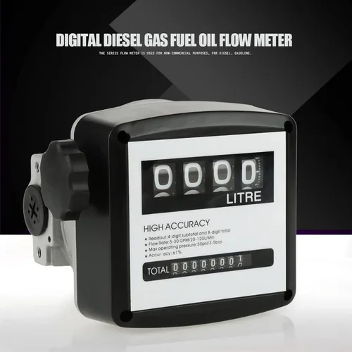 Vista 7 de Medidor de flujo de combustible mecánico, contador de medidor de flujo de gas digital de 1 pulgada 4 para gasolina de queroseno de medida, 1%