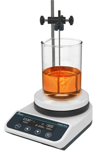 Vista 9 de JOANLAB HS5C Magnetic Stirrer Hot Plate, 3L, 280℃ 200-1500RPM 5 inch ceramic coated hot plate, 280℃/536℉ max, digital speed control, external temp