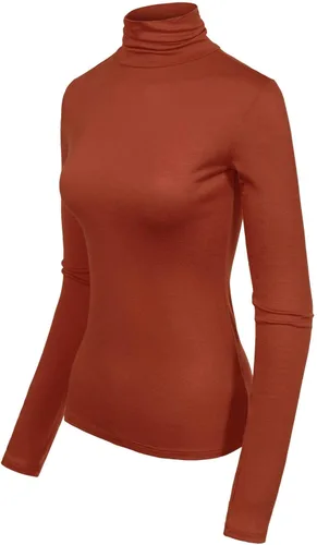 Vista 8 de MixMatchy Camisetas de manga larga delgadas y ligeras para mujer, cuello alto, capa base, camisetas activas