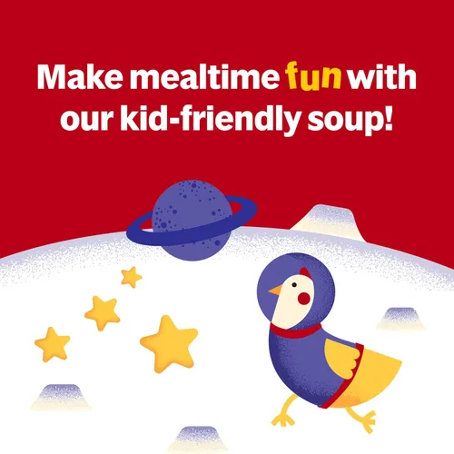Vista 6 de Sopa condensada Campbell's para niños de pollo y estrellas, lata de 10.5 onzas