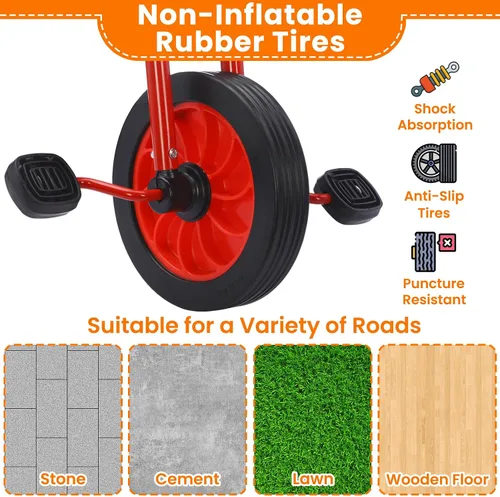 Vista 4 de Triciclo para niños de edad 2-6 años, triciclo para niños con rueda grande, triciclo para jardín de infantes y cuidado diurno al aire libre