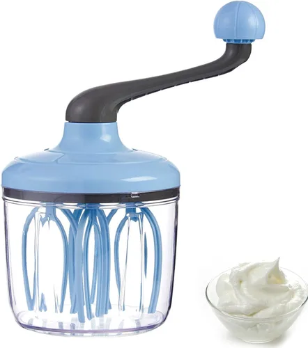 Vista 6 de Batidor de huevos de manivela, batidor manual de crema, herramientas y accesorios para hornear de cocina