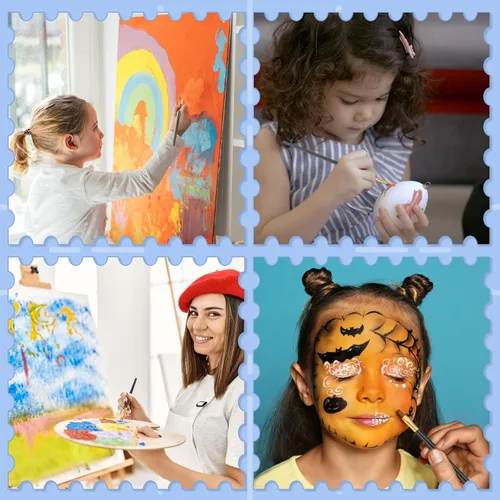 Vista 7 de Juego de pinceles de pintura ESRICH, 6 paquetes de 60 unidades, cerdas de pelo de nailon para pintura acrílica, pinceles de artista para pintura