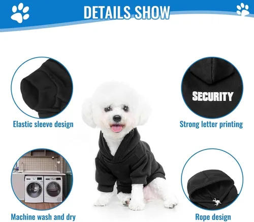 Vista 3 de BINGPET Ropa con capucha para cachorro con patrones de seguridad impresos para mascotas