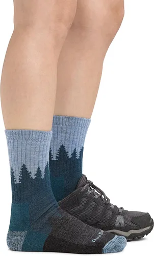 Vista 2 de Darn Tough Vermont Treeline Micro Crew - Calcetines de senderismo de peso medio con cojín para mujer (estilo 1971)