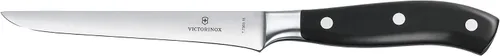 Vista 4 de Victorinox Grand Maitre Santoku - Cuchillo de cocina afilado, cuchillo ergonómico para artículos esenciales de cocina, mango de madera, borde Marrón