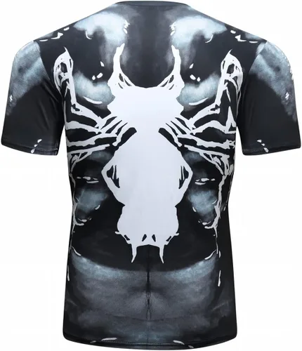 Vista 2 de Red Plume Camisa de compresión para hombre, manga corta, capa base, camisetas de secado fresco
