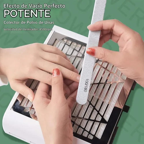 Vista 2 de BQAN Colector de polvo de uñas, colector de polvo de 40 W, suministros técnicos de uñas, extractor de polvo con 1 cepillo de polvo, ventilador