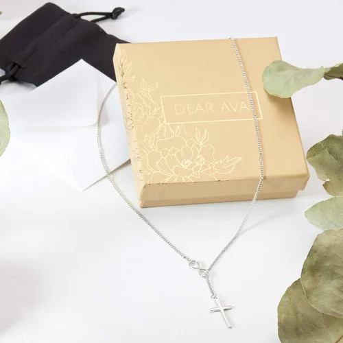 Vista 6 de Dear Ava Collar de regalo para mujeres y niñas, colgante de joyería moderna ajustable, idea de regalo de amor para ella con tarjeta sincera, regalos