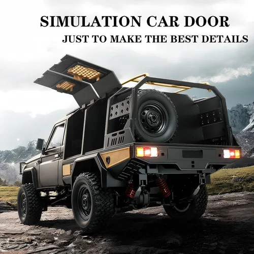 Vista 4 de MN82S RC Rock Crawler, camión de control remoto Toyota de 2.4 GHz, interruptor de 2 velocidades 4WD RC Crawler Off-Road Pick-up con 2