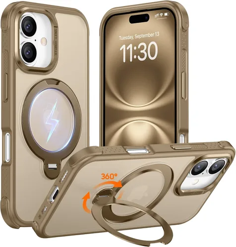 Vista 32 de Magnética para iPhone 12 e iPhone 12 Pro Funda, [con Soporte de Anillo Magnético Invisible Giratorio 360°][A Prueba de Golpes][Compatible