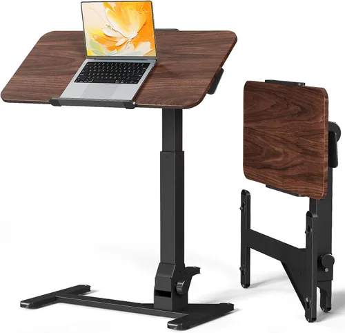 Vista 14 de JOY worker Mesa plegable de vidrio para sobrecama, escritorio ajustable en vidrio blanco