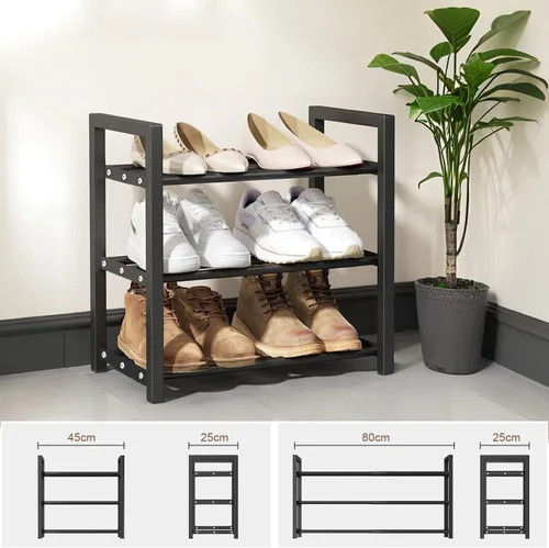 Vista 4 de Zapatero expandible pequeño para almacenamiento de zapatos, zapatero estrecho de metal, estante delgado para armarios de entrada, espacio pequeño