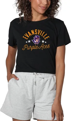 Vista 345 de Colección oficial de camisetas con diseño de mascota desgastada para mujer, color negro Grizzlies del estado de Adams