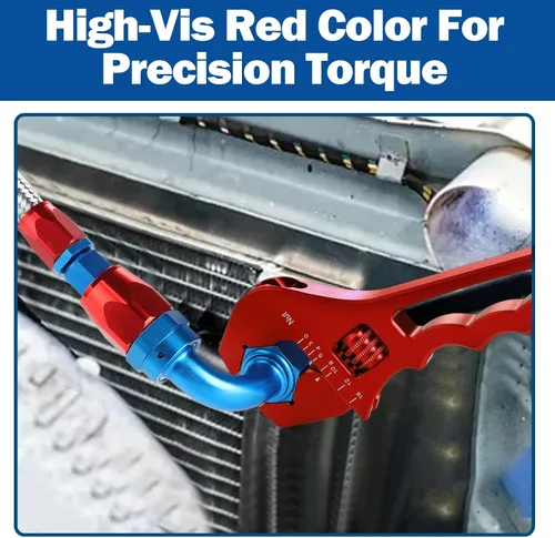 Vista 6 de AN Fittings Wrench 3AN-16AN - Llave AN ajustable de aluminio ligero, tamaño compacto, rojo
