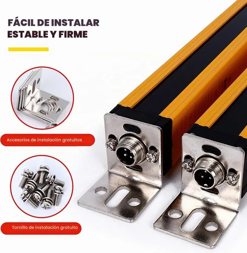 Vista 4 de CGOLDENWALL Cortinas de Luz de Seguridad, Pantalla de Protección con Sensor de Vigas, Paso de Vigas 40mm, 10 Vigas, Altura de Protección 360mm