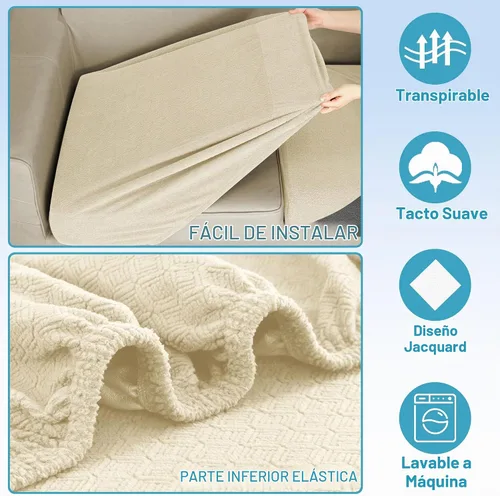 Vista 5 de HDCAXKJ Fundas de cojines de sofá seccional 100% impermeables, 8 piezas, funda seccional en forma de L, funda elástica para asiento de sofá chaise