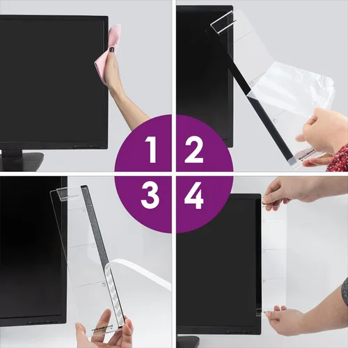 Vista 5 de Accesorios de escritorio de oficina, 2 unidades, tablero de notas para monitor de computadora, tablero de mensajes multifunción, panel lateral