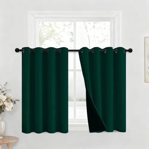 Vista 169 de Yakamok Cortinas negras, cortinas de ventana con aislamiento térmico y eficiencia energética para dormitorio, cortinas opacas completas y cortinas