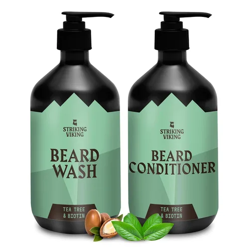 Vista 10 de Striking Viking Champú y acondicionador para barba - 10 onzas cada uno