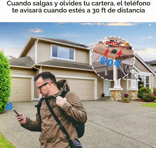 Vista 2 de 1 billetera inteligente para hombres, cartera de rastreador, tarjetero con rastreador, rastreador de tarjetas GPS, regalo de Navidad para hombres