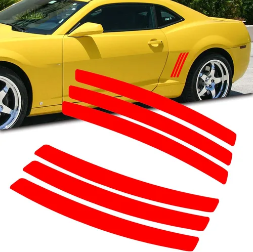 Vista 13 de x xotic tech Compatible con Chevy Camaro L & R - Adhesivo de ventilación lateral de rayas negras 2010-2021