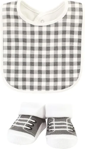 Vista 294 de Hudson Baby Conjunto de babero y calcetines unisex de algodón para bebé
