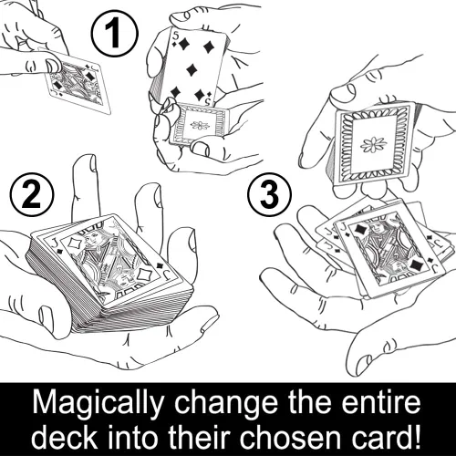 Vista 2 de Magic Makers Baraja Svengali - Kit de trucos de cartas mágicas fáciles - Espalda roja o azul surtida incluye 10 trucos adicionales en línea