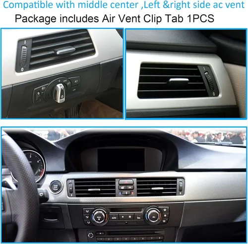 Vista 3 de Jaronx 1 pestaña de clip de ventilación compatible con BMW Serie 3 E90 E91 E92 E93, pestañas de rejilla de aire mejoradas, clip de salida