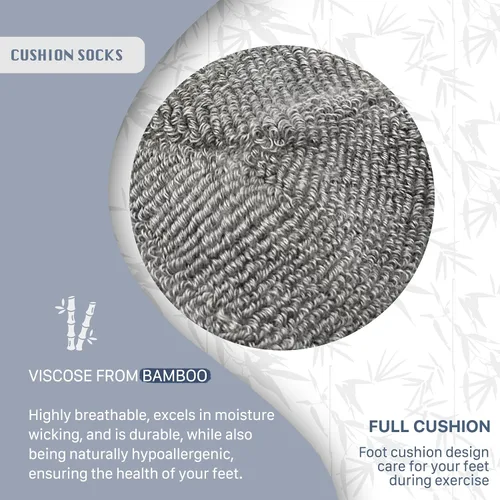 Vista 3 de SERISIMPLE Calcetines de bambú de viscosa de algodón de corte bajo, amortiguador atlético, absorción de compresión, correr, hombres y mujeres, 3